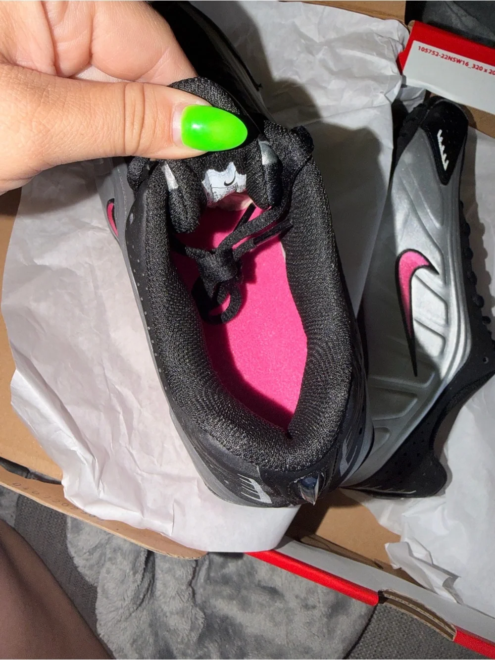 Nike Women’s Shox Sneakers - Silver, Black & Pink
